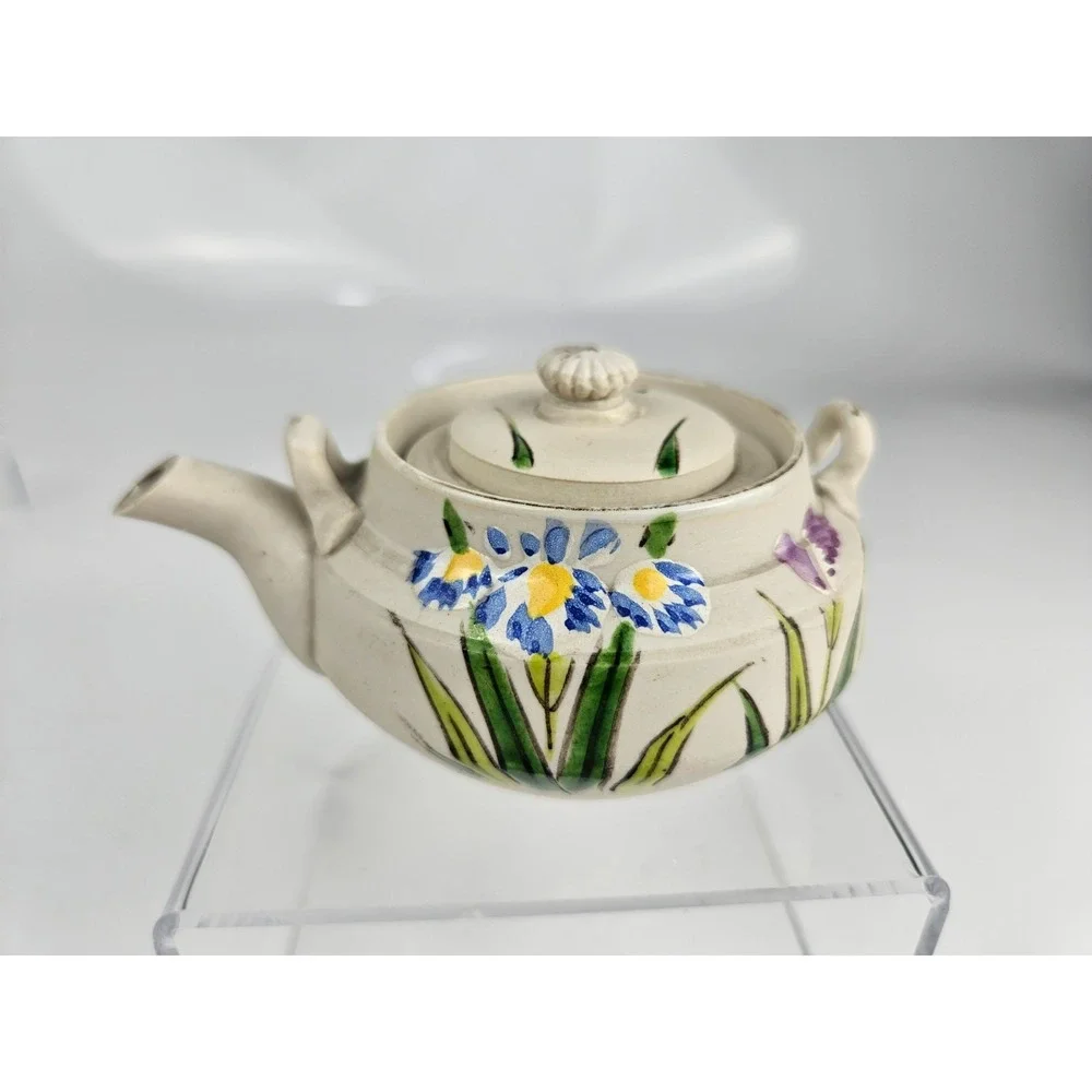 Vintage Japanese Floral Teapot Small Hand Painted Ceramic Made‎ Japan